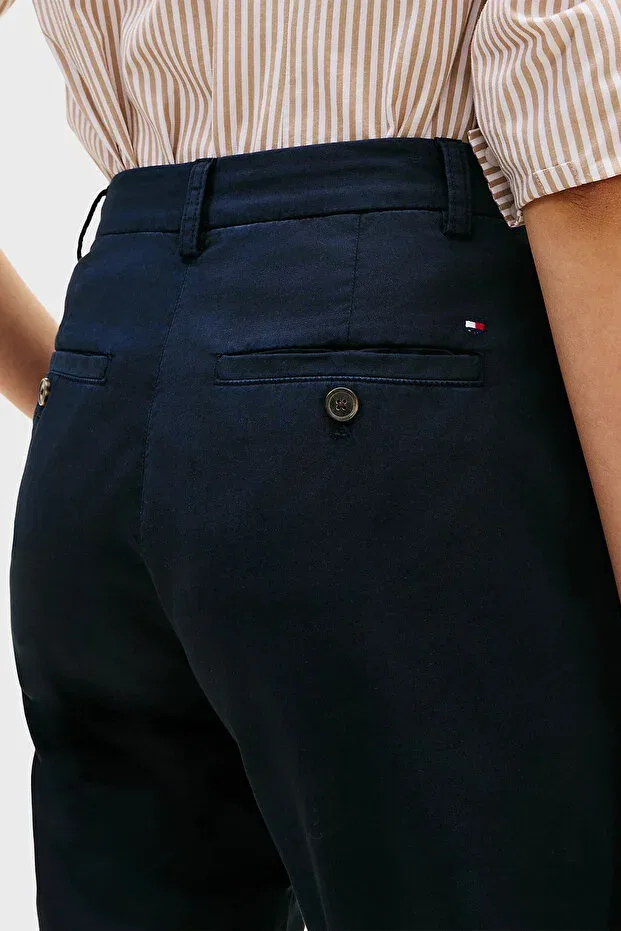 Женские брюки из хлопка Tommy Hilfiger, Navy — фото 4