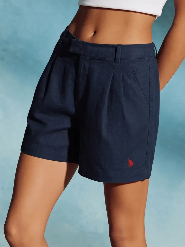 Шорты из ткани U.S. Polo Assn., темно-синий — фото 2
