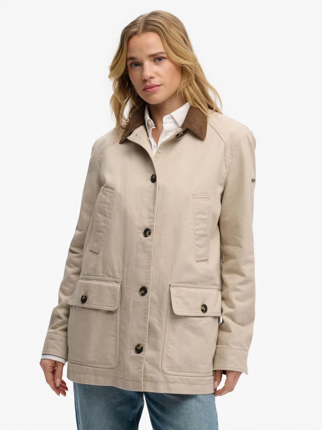 Куртка-амбар Superdry Natural Estate Cotton Barn Jacket, натуральный — фото 4