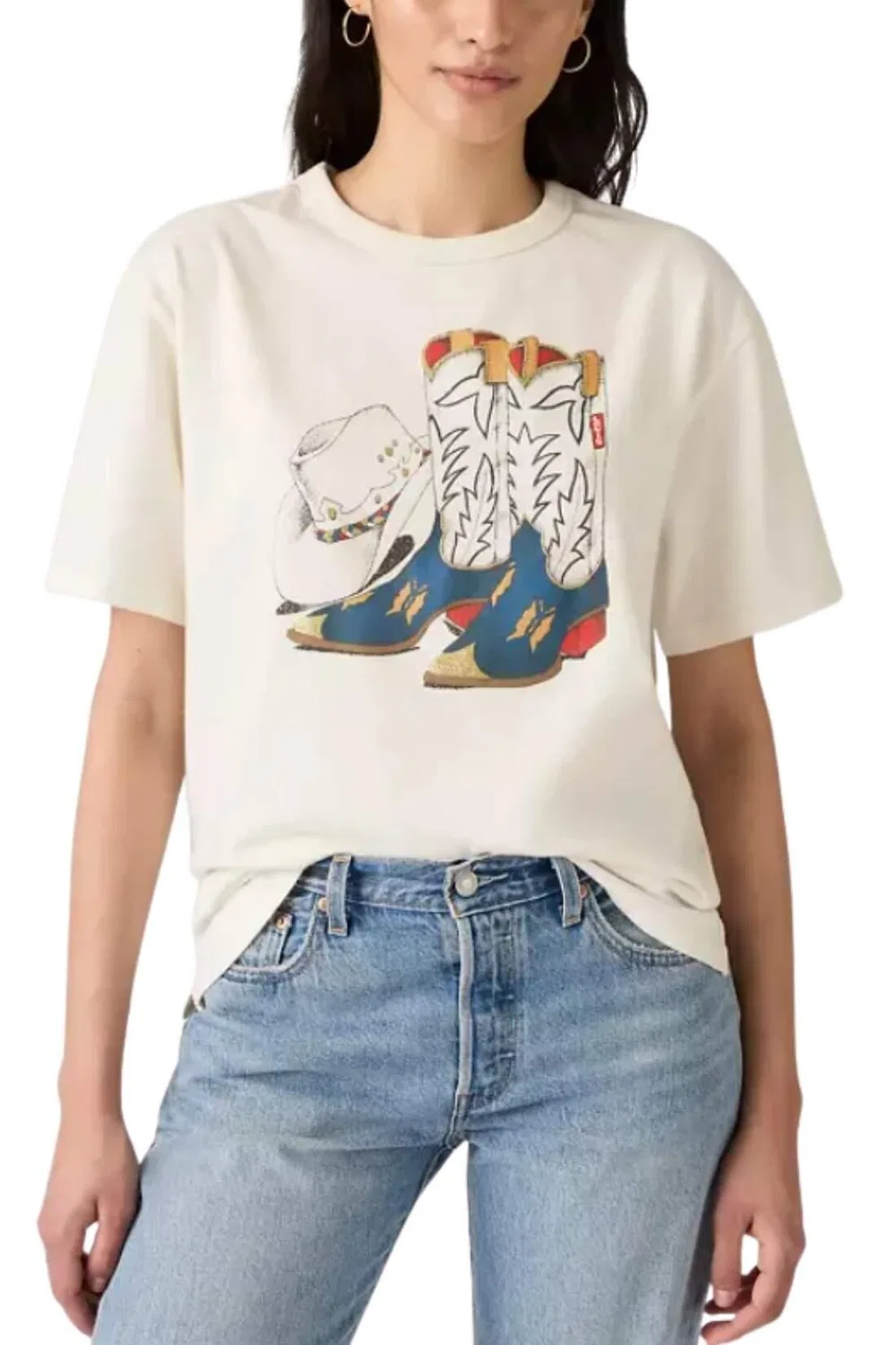 Женская хлопковая футболка Tabor Levi's, Weiss