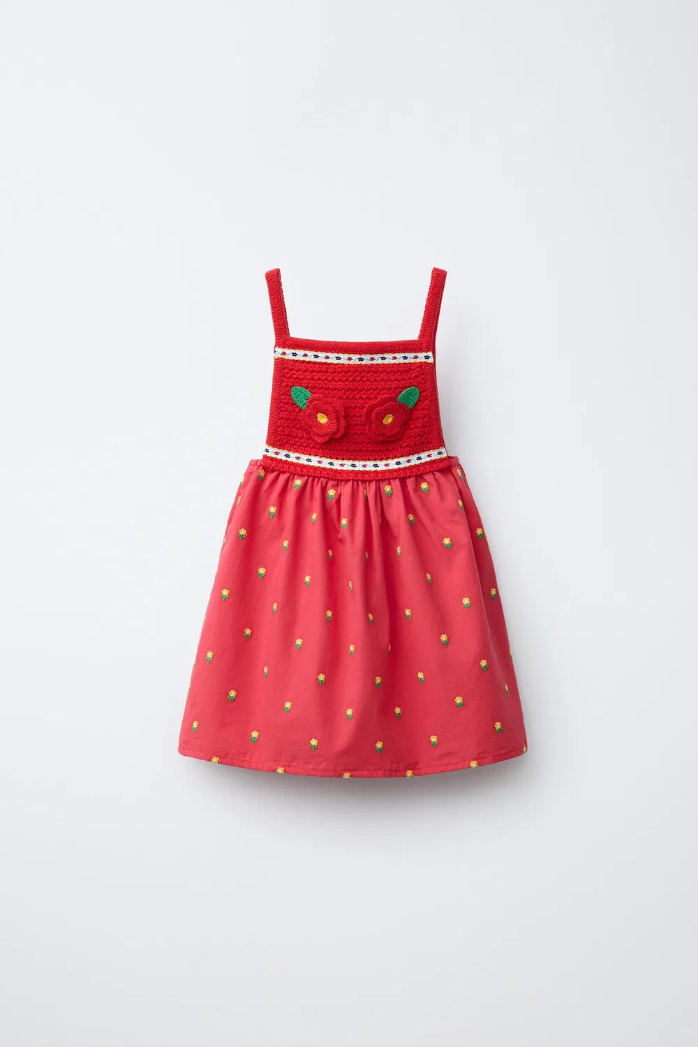 ПЛАТЬЕ С ЦВЕТОЧНОЙ ВЫШИВКОЙ CASA LAWA X ZARA KIDS, Red