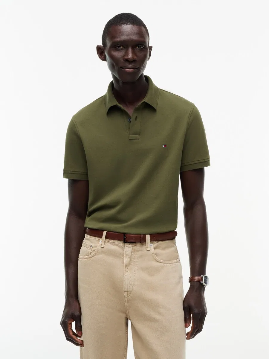 Футболка TOMMY HILFIGER Core 1985 оливкового цвета — фото 2