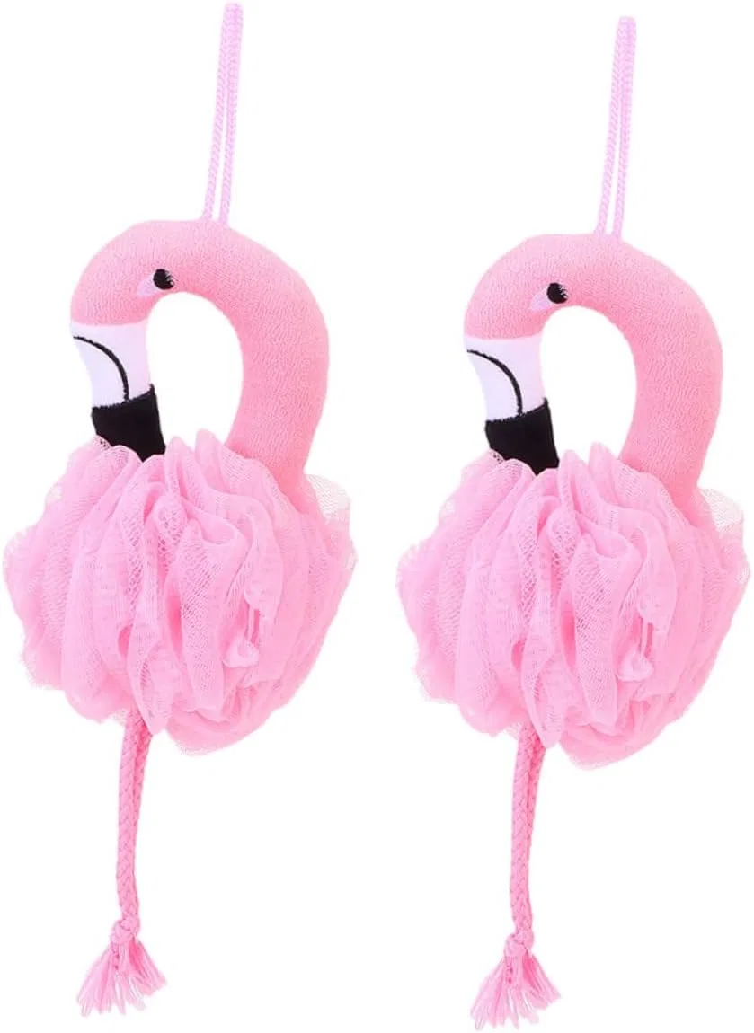 Мочалка для душа Flamingo, 2 шт, VILLFUL, 26x12x9 см, Розовый