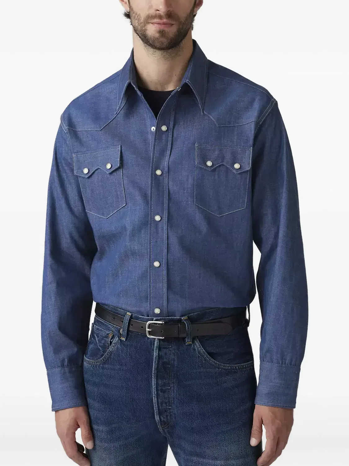 Джинсовая рубашка в стиле вестерн «Пилообразный зуб» 1955 года Levi'S, синий — фото 2