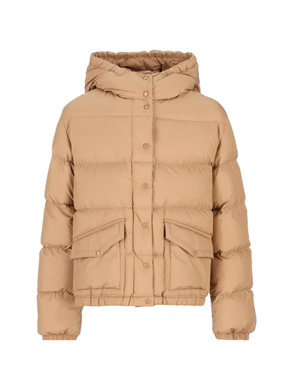 Утепленная куртка с капюшоном Moncler Enfant, коричневый