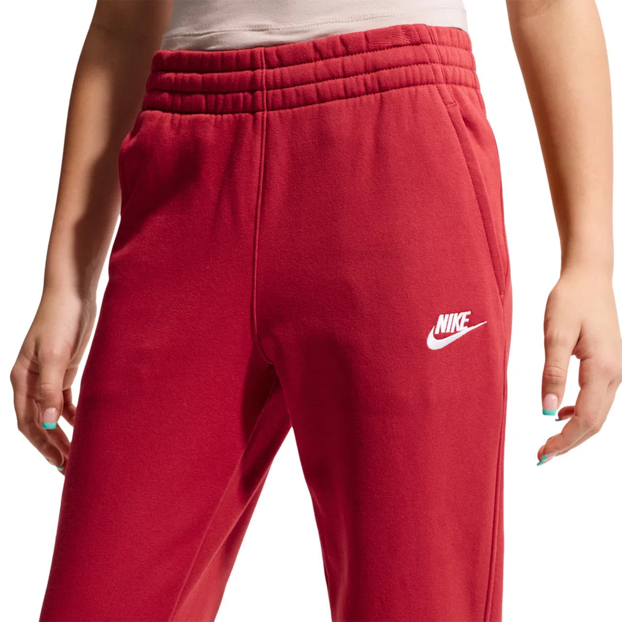 Брюки для мальчиков NSW Club LBR Fleece Nike, цвет White/Tough Red — фото 3