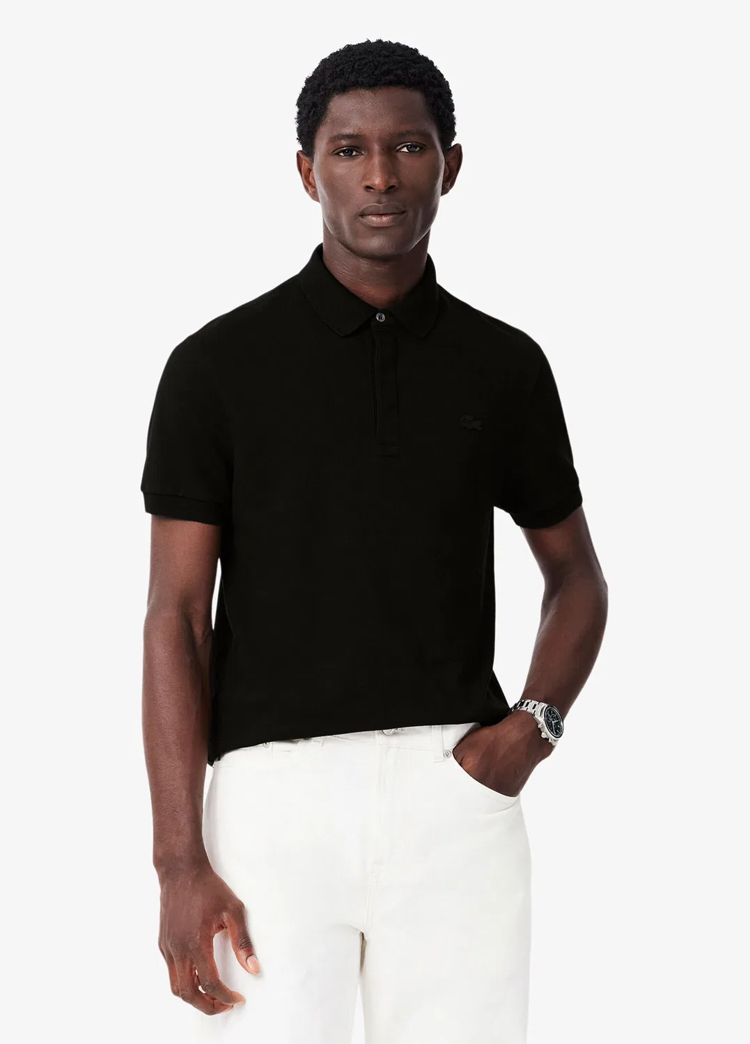 Футболка поло Lacoste Paris Regular Fit, черный