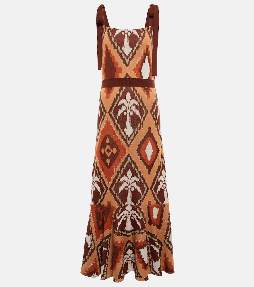 

Платье миди из хлопка с принтом Nymph Secrets Johanna Ortiz, Earthy/Jade