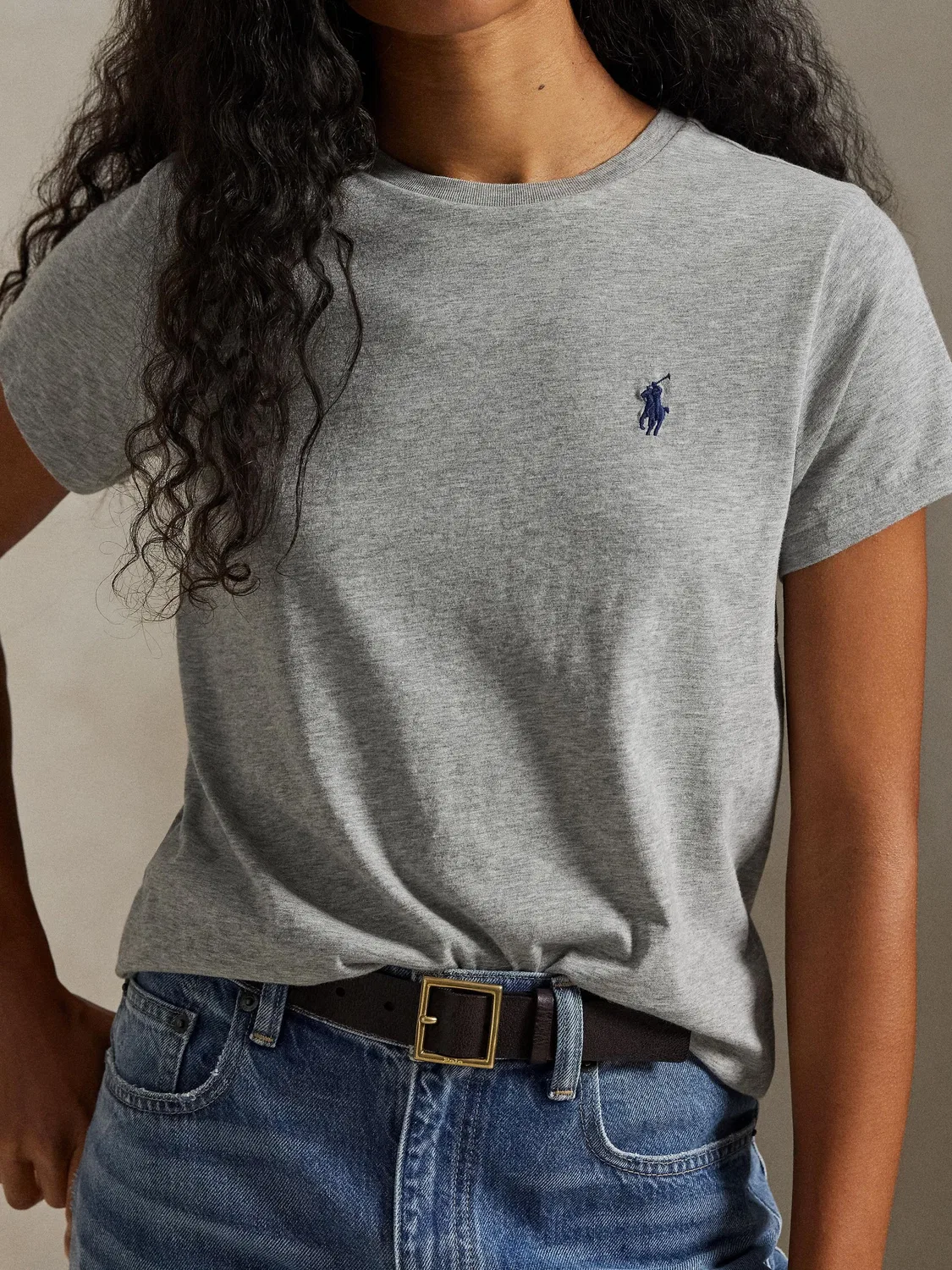 Футболка с круглым вырезом, классическая посадка Polo Ralph Lauren, серый — фото 4