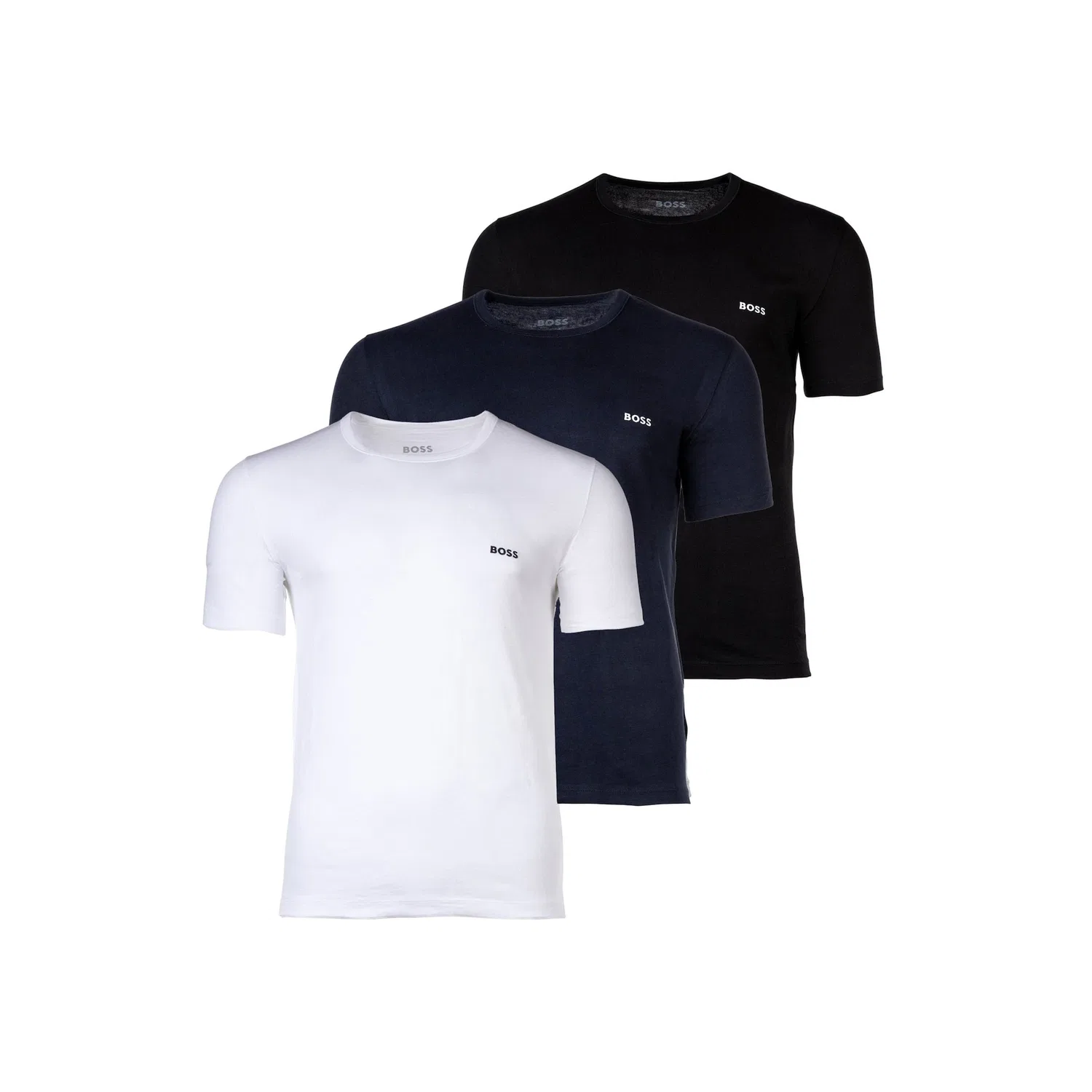 Детские хлопковые футболки с логотипом BOSS, Black/Blue/White