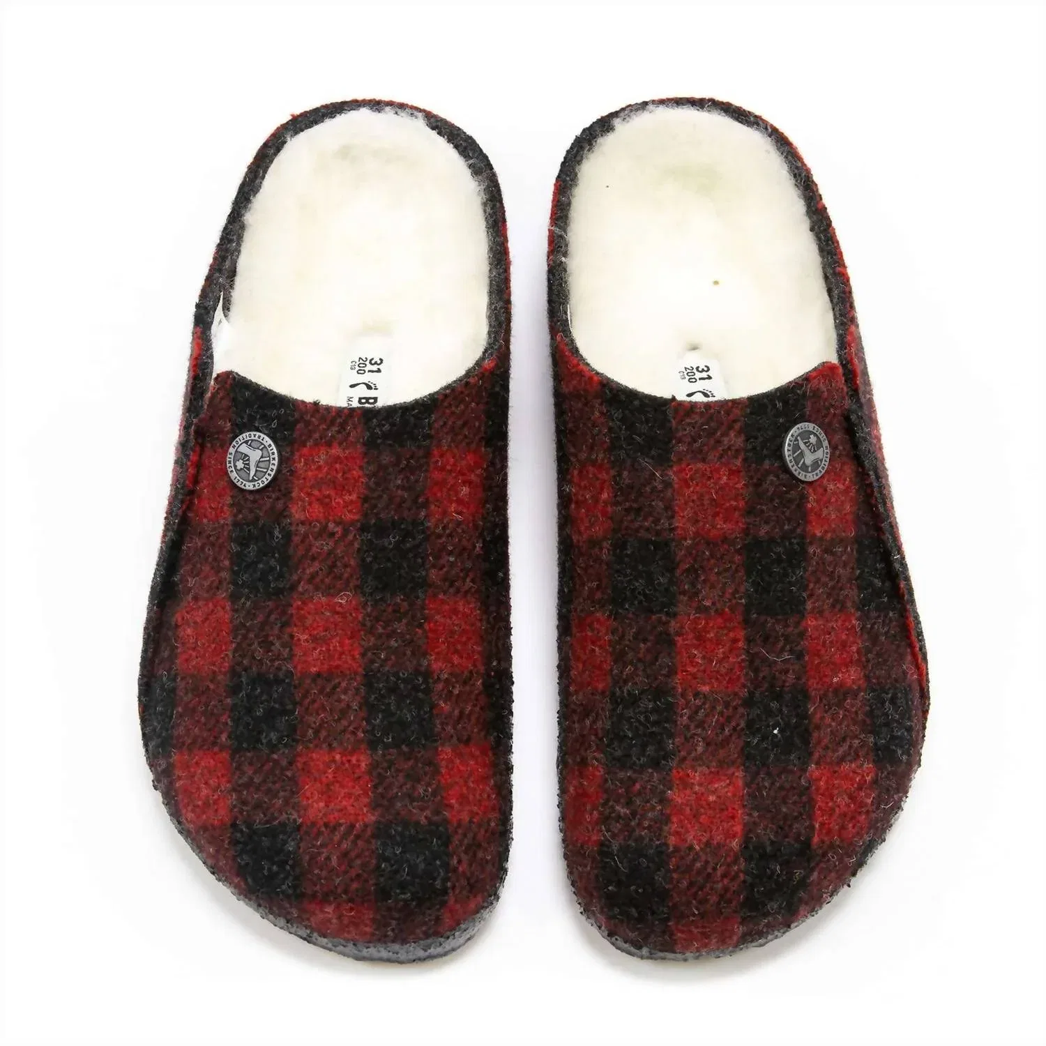 Детские тапочки-клоги без рукавов Zermatt Rivet Kids Comfort Birkenstock, Plaid Red — фото 3