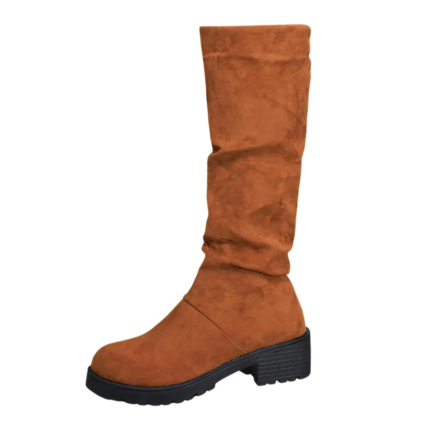 Детские сапоги для девочек зимние Calf High Boots Winter Fashion Knee High Boots Comfortable Casual Heeled Boots, Brown
