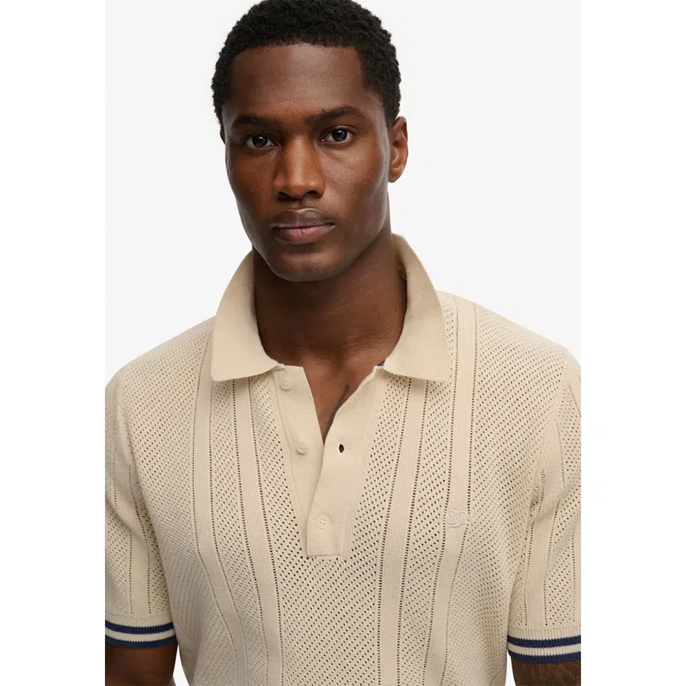 Полочка с коротким рукавом Knitted Texture Superdry, бежевый — фото 3