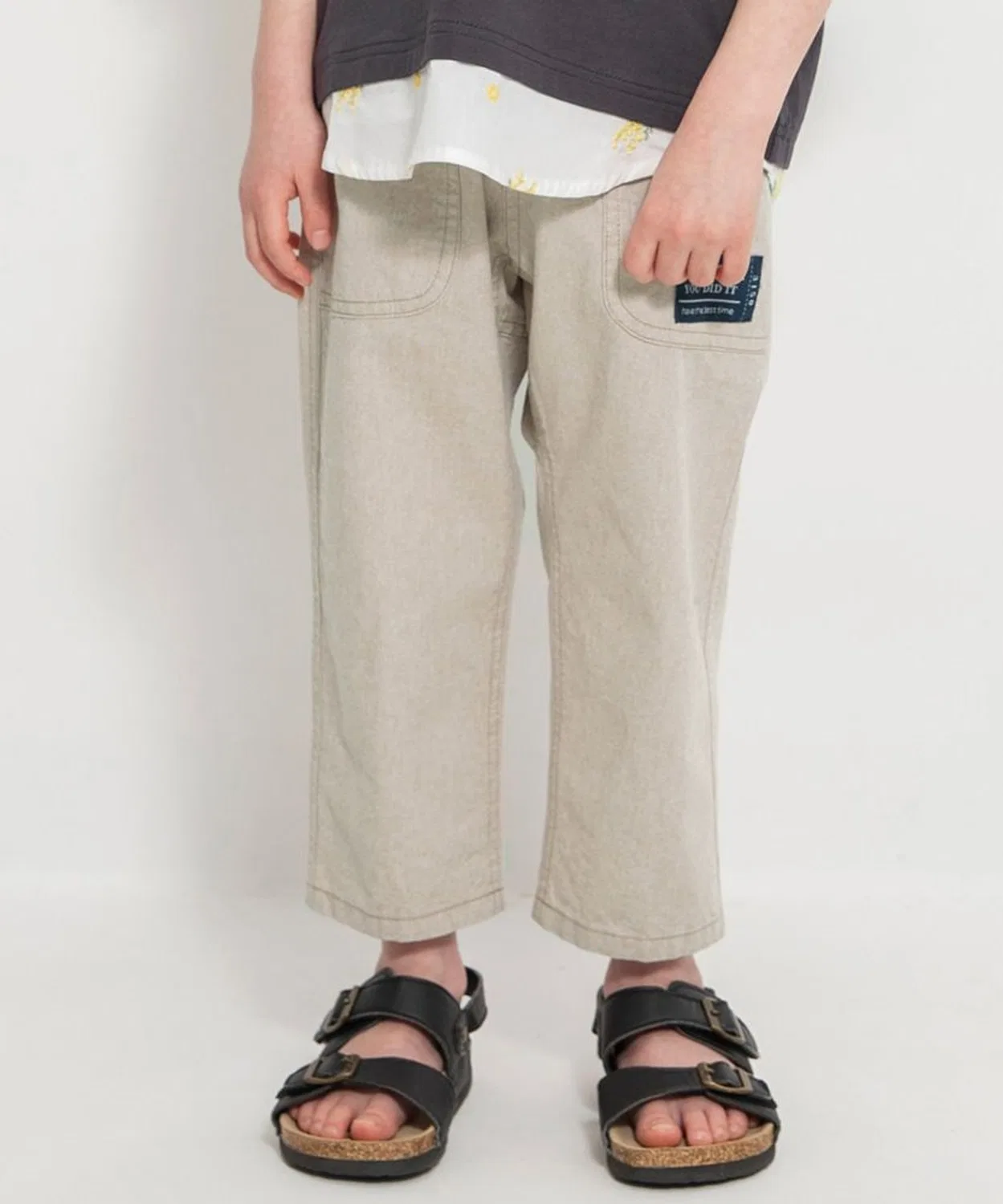 Детские хлопковые брюки-капри с принтом, модель Branshes, Beige