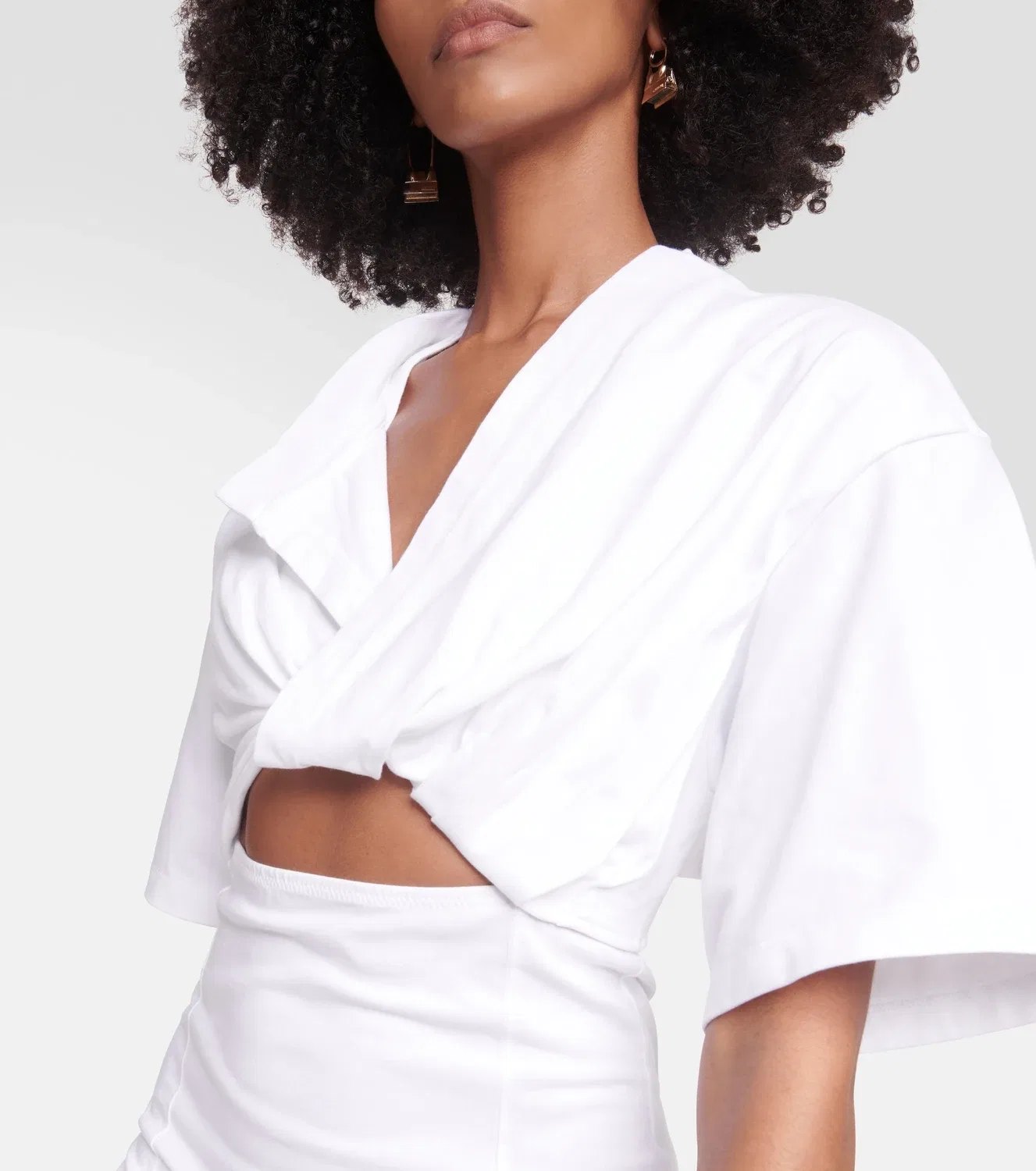 Платье-мини со сборками La Robe Bahia Jacquemus, белый — фото 4
