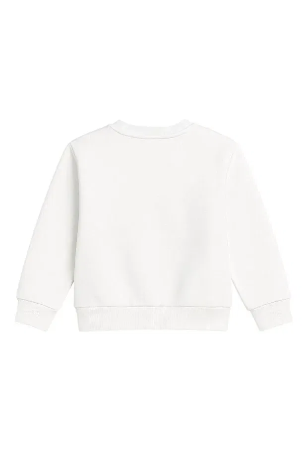 Детские свитшот для девочек с принтом Ramen sweatshirt Petit Coral, Ecru — фото 3