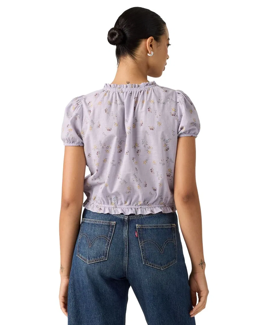 Блуза Chiara с коротким рукавом и пуговицами Levi's, Pedrine Floral Lavender Blue — фото 4