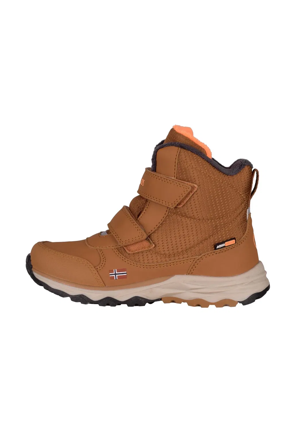Детские зимние ботинки Hafjell унисекс - зимние ботинки Trollkids, Teak Brown/Black/Vivid Orange