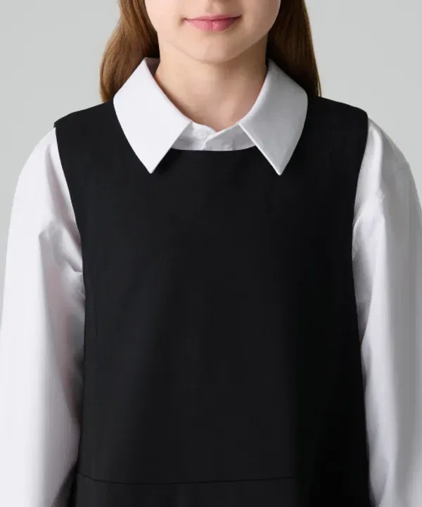 Плиссированное платье с защипами, Musinsa Standard Kids, черный — фото 4