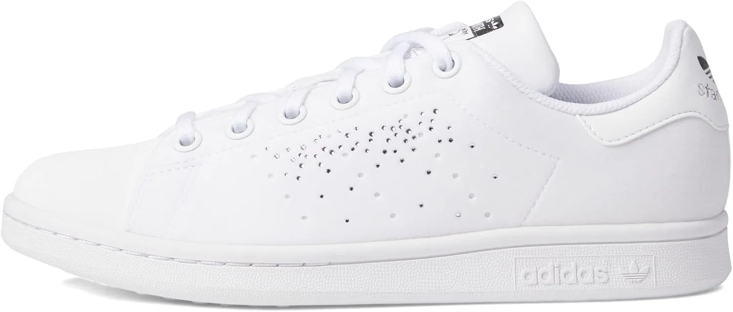Детские кроссовки для мальчиков Stan Smith Cloudfoam adidas Originals, White/White/Silver Metallic — фото 4