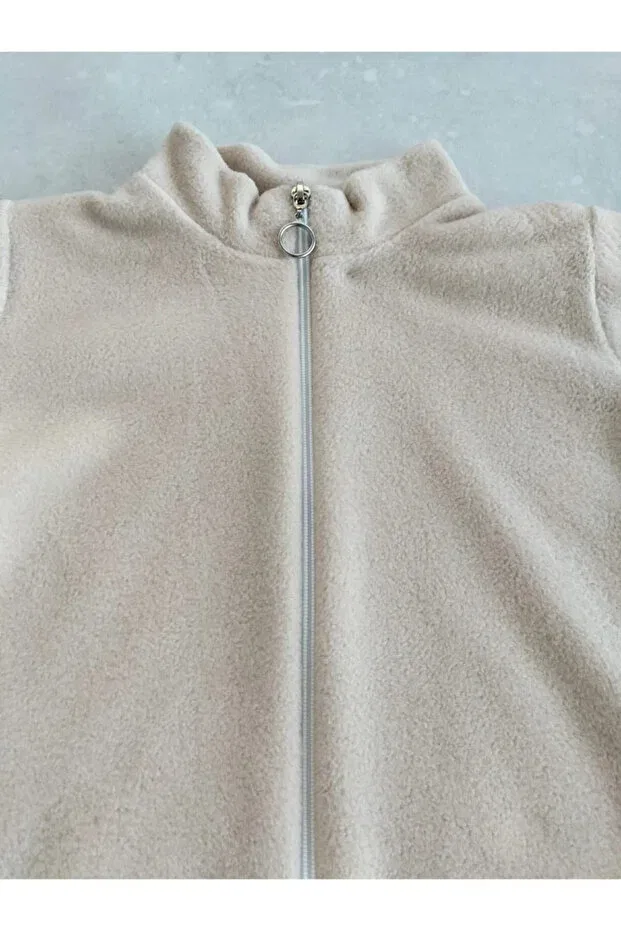 Детское зимнее пальто на молнии для девочек Nurbeli, Beige — фото 3