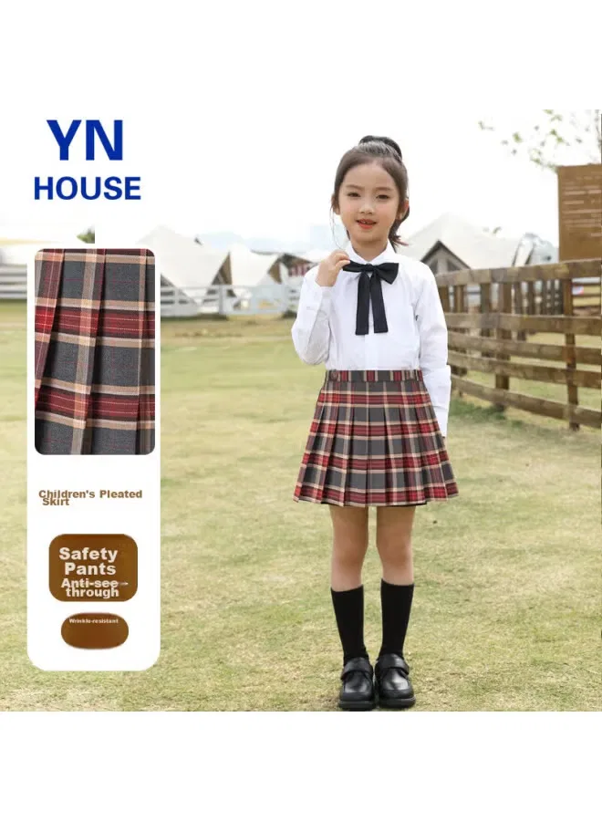 Юбка плиссированная со встроенными шортами Yinuofang, винный