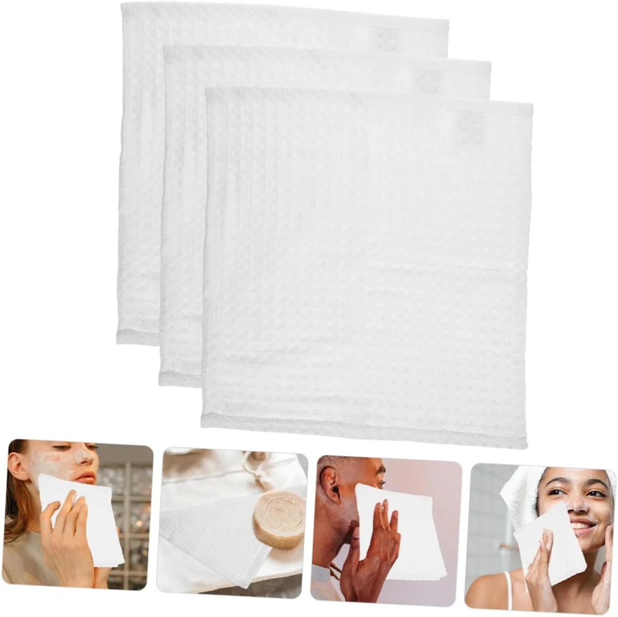 Махровое полотенце для лица Cotton, 12 шт, 35x35 см, White Beatifufu — фото 3