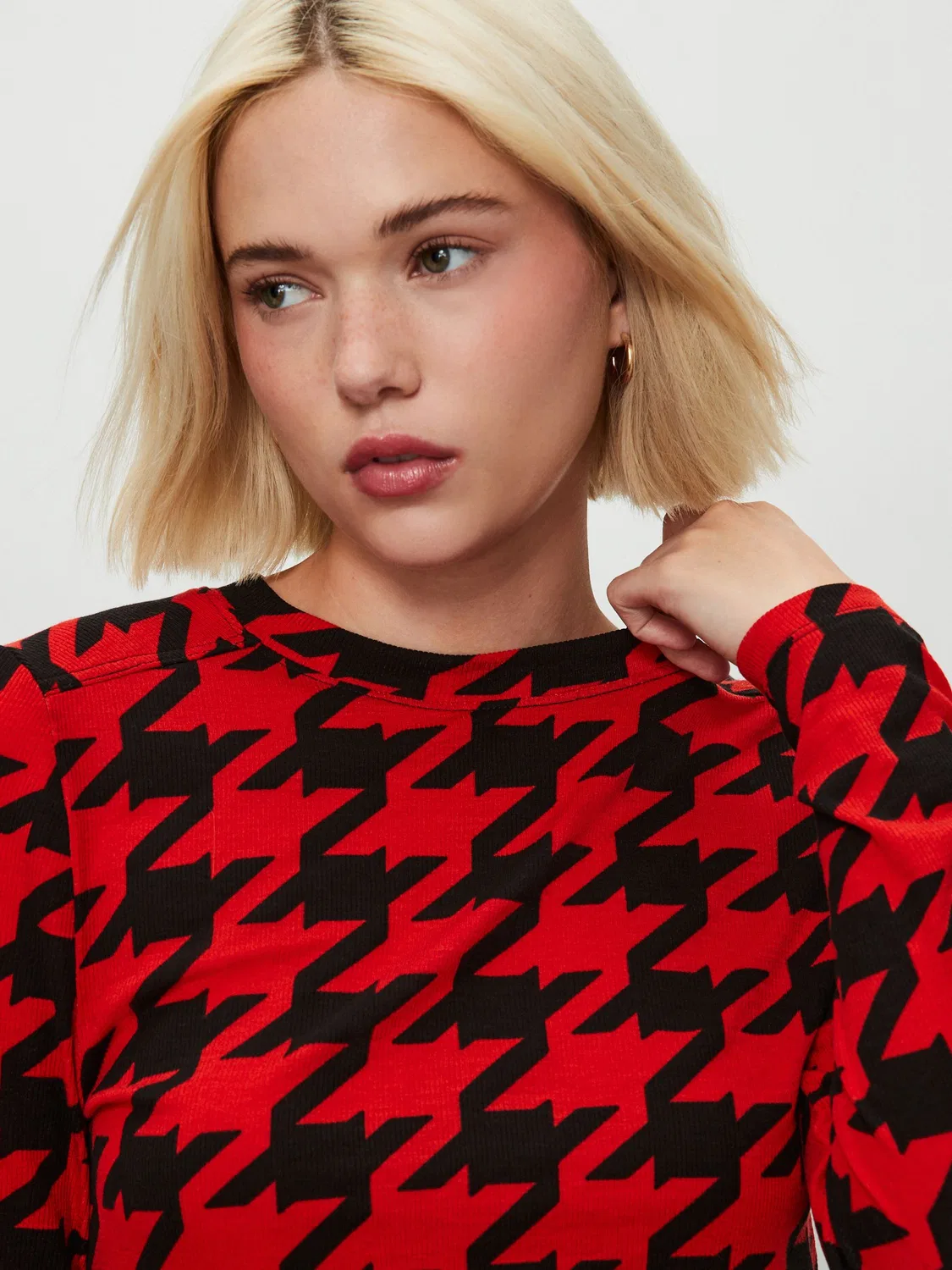 Футболка с длинным рукавом, ребристая, мягкая, Red/Black Next — фото 3
