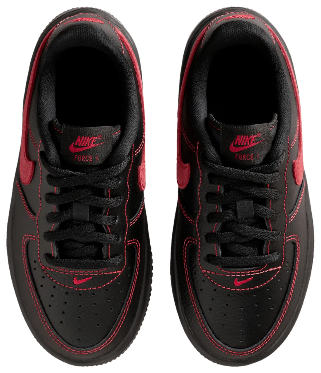 Кроссовки для мальчиков Nike Force 1 Low LV8 3 Lace, цвет Black/Black/Univ Red — фото 4