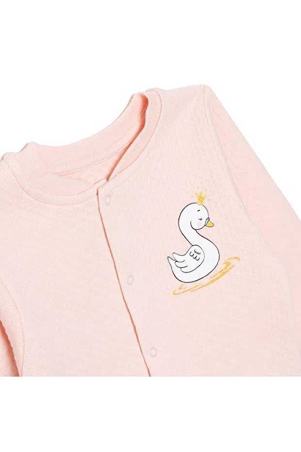 Детский стеганый кардиган с длинным рукавом Ebebek Hello Baby, Pink — фото 3