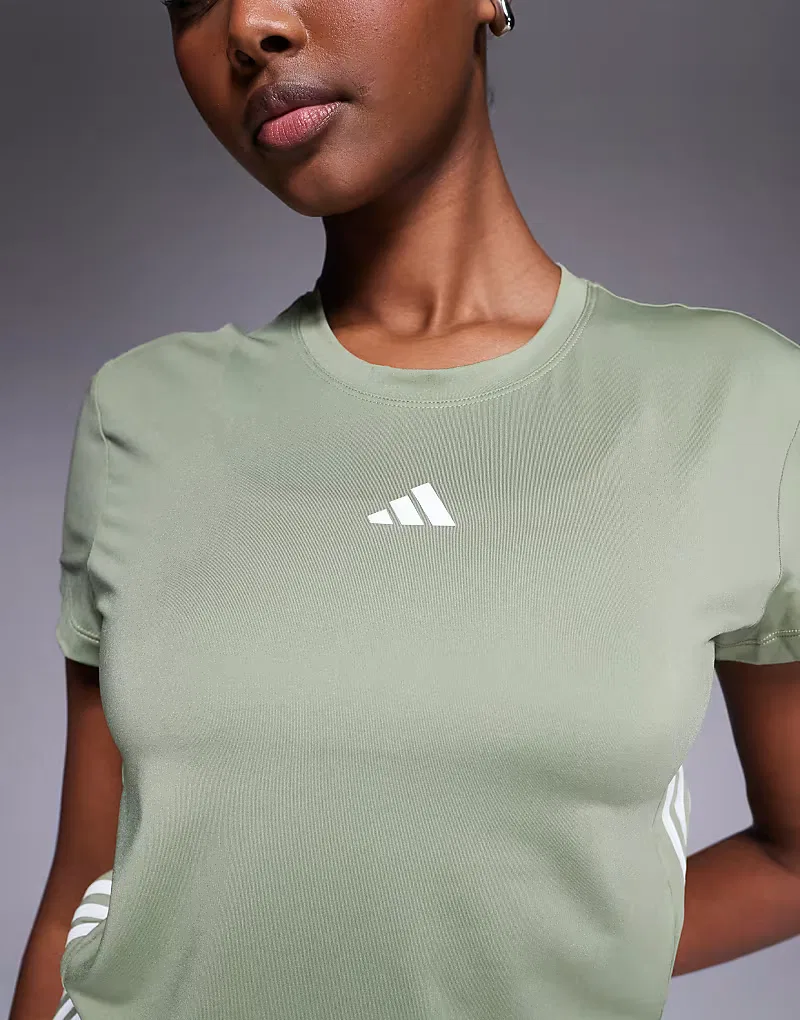 Футболка Adidas Training Hyperglam хаки — фото 3