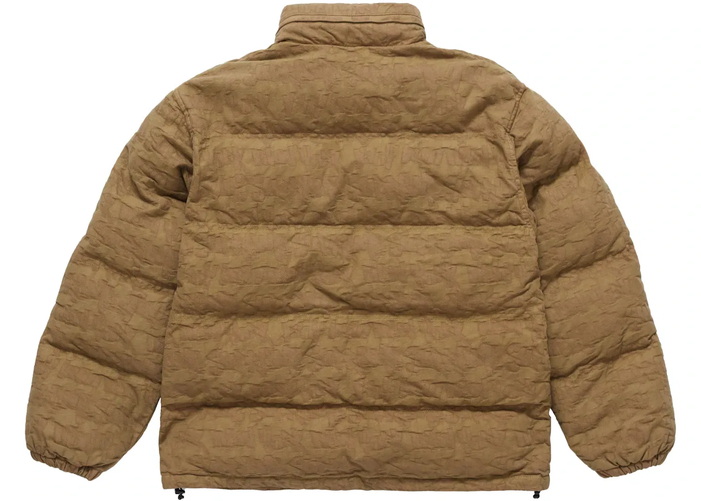 Мужская куртка-пуховик из денима с принтом Supreme Fat Tip Jacquard Denim Puffer Jacket, Olive — фото 3