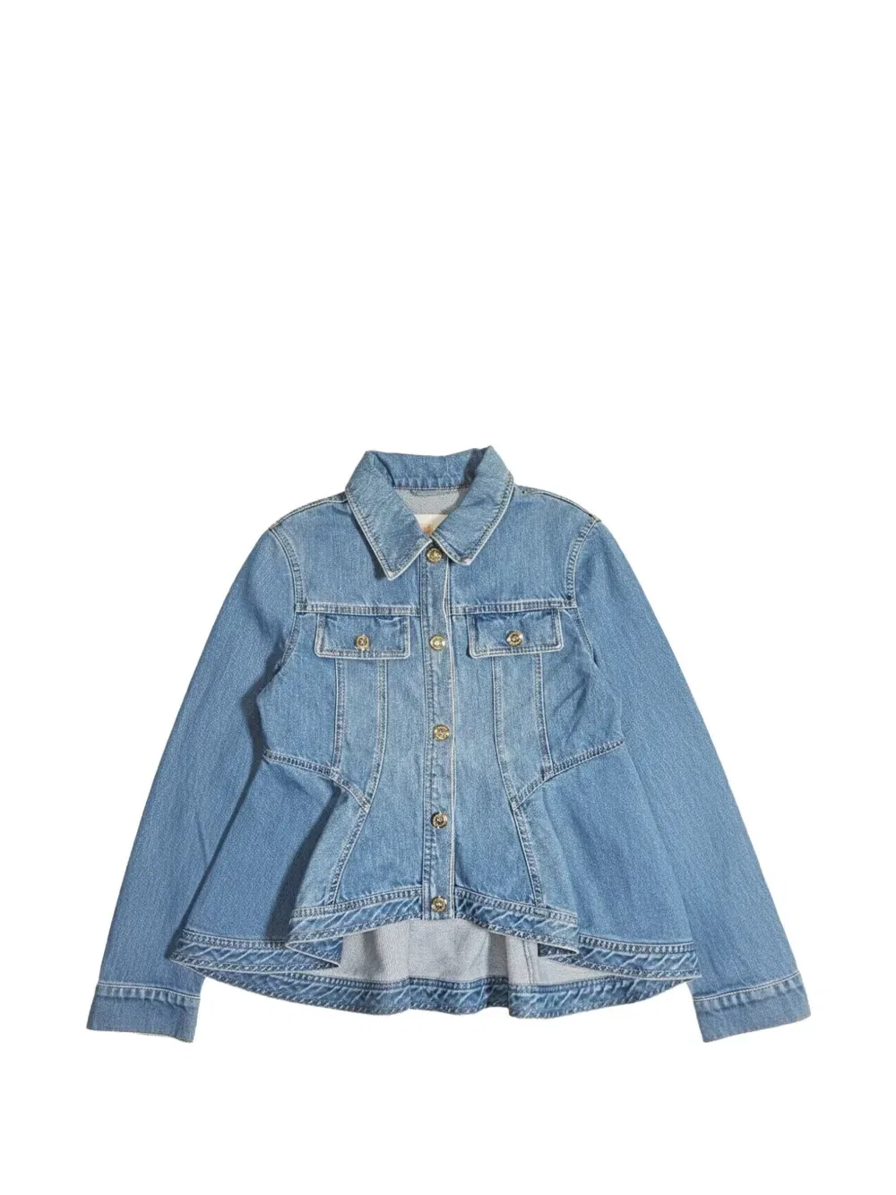 Джинсовая куртка с баской Elisabetta Franchi Kids, синий