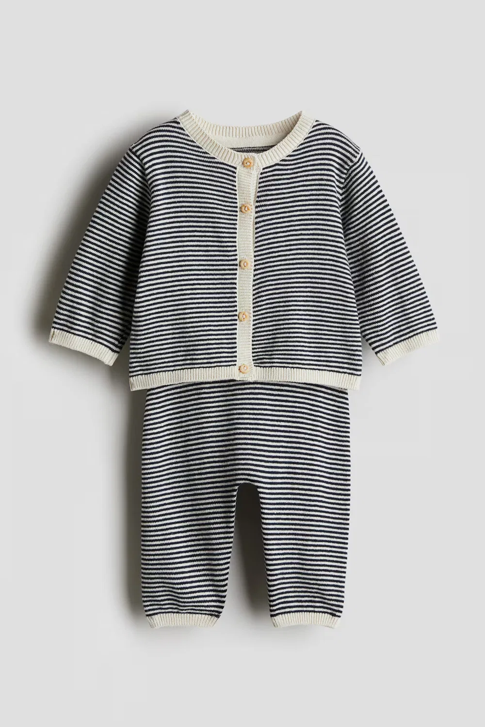 Комплект из двух предметов из тонкого трикотажа H&M, Marineblau/Gestreift
