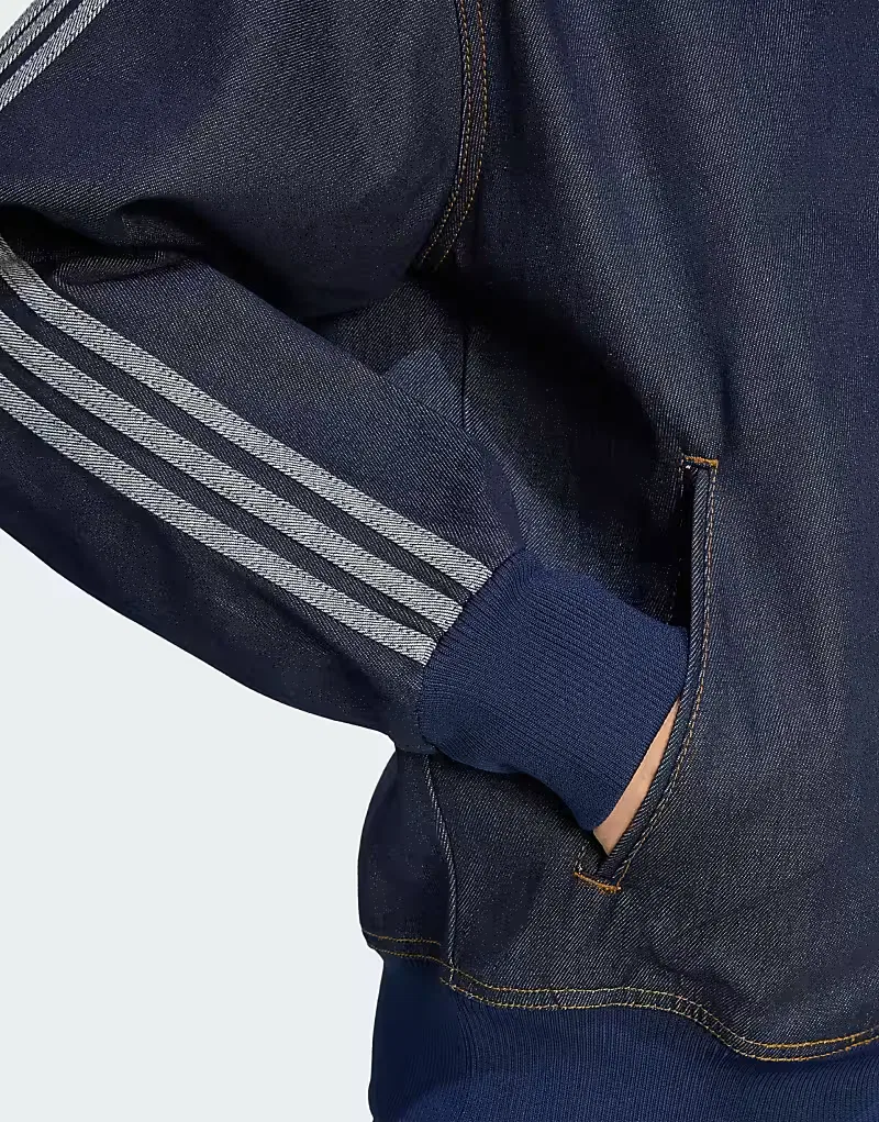 Куртка спортивная джинсовая Firebird Adicolor Adidas Originals, индиго деним — фото 4