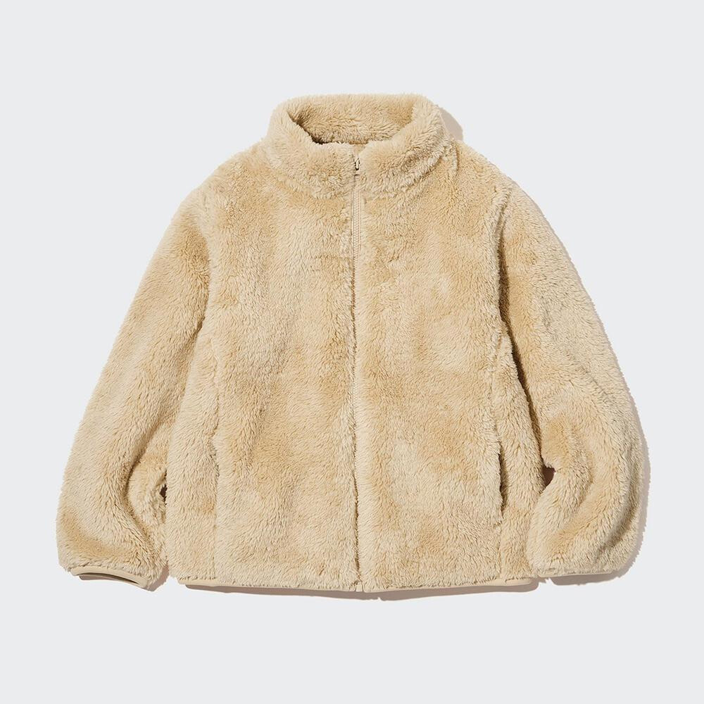

Детская флисовая куртка Uniqlo Toddler Fluffy Zipped, бежевый