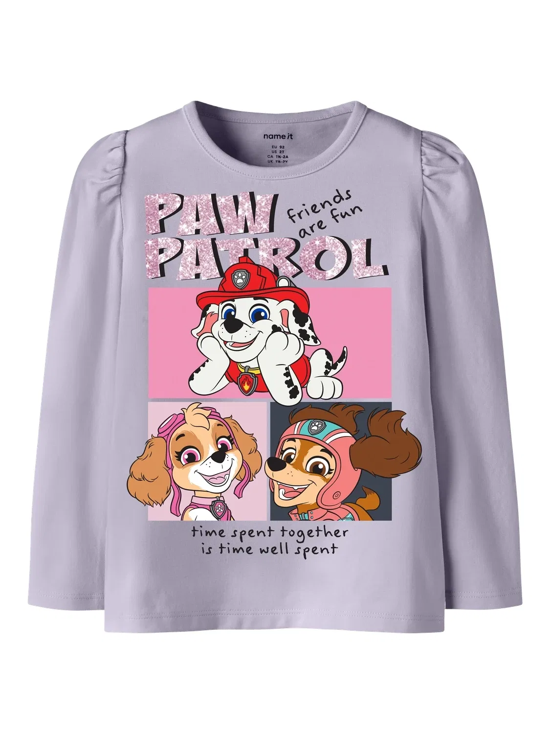 Лонгслив с объемными рукавами Paw Patrol Nmfarna Name It, сиреневый