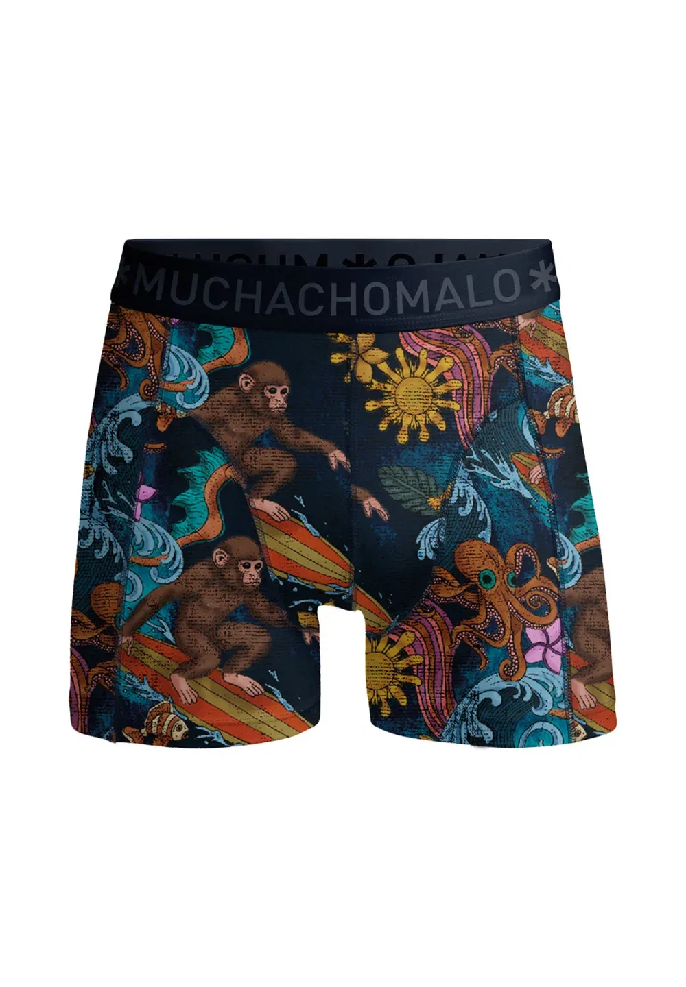 Комплект из 3 однотонных боксерских трусов Muchachomalo, Print Print Blue — фото 2