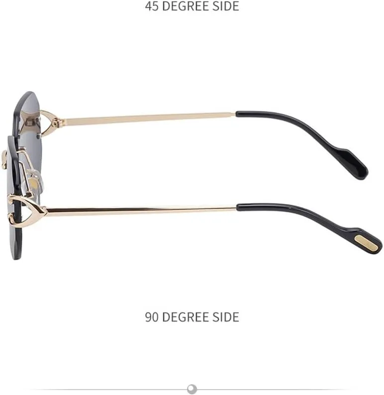 

Ретро-солнцезащитные очки без оправы для женщин и мужчин, роскошные маленькие солнцезащитные очки без оправы для женщин, модные металлические очки generic, C5blue