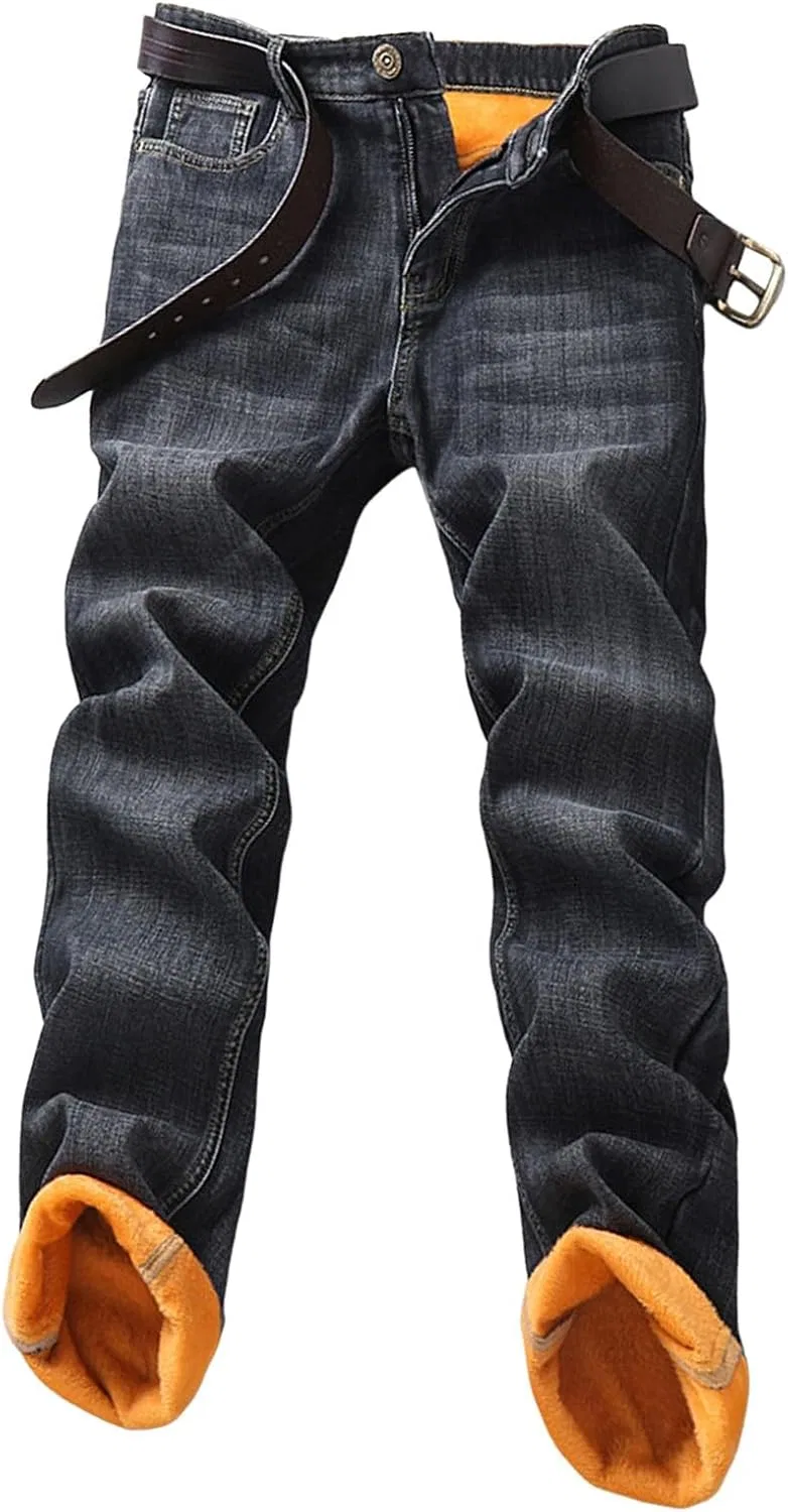 Джинсы на флисе Men's Winter Fleece Lined, черный