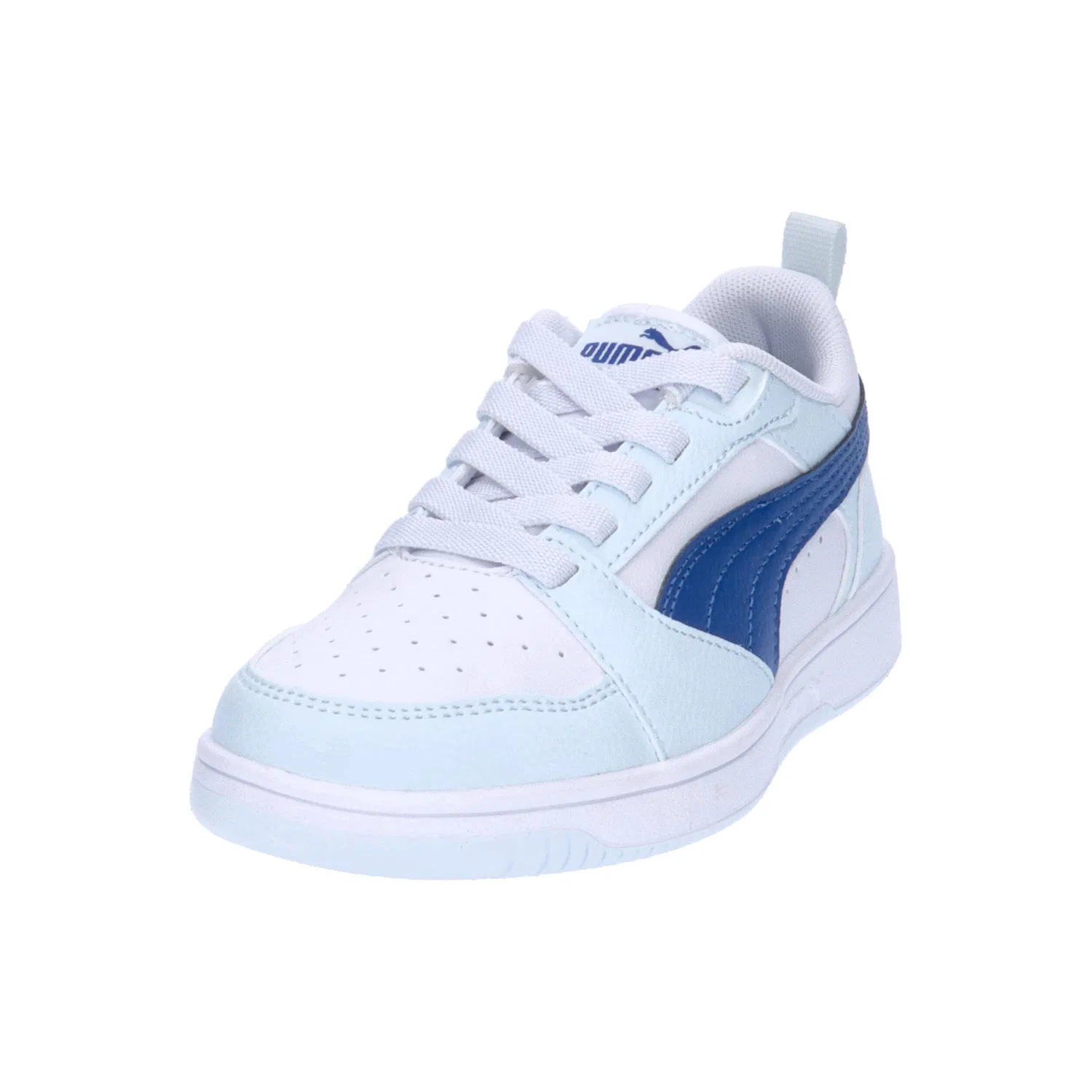 Детские кроссовки с блочной шнуровкой Rebound V6 Lo AC PS Puma, Weiß / Konigsblau — фото 4
