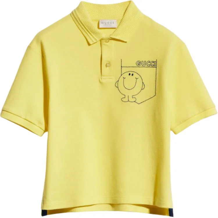 Детское поло для мальчиков с воротником Yellow GUCCI