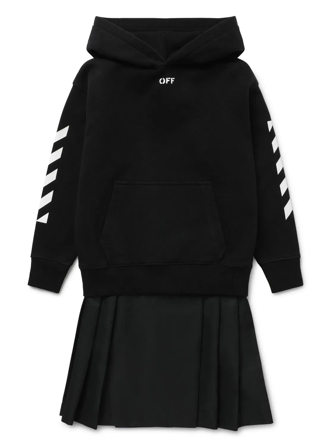 OFF-WHITE Юбка-плиссе для девочки черная — фото 2