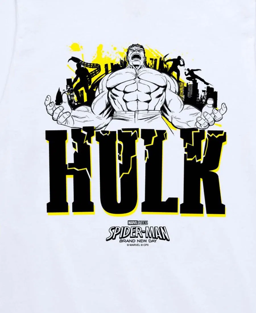 Футболка с принтом Marvel Boys' 8-20 Brand New Day Hulk, White — фото 3