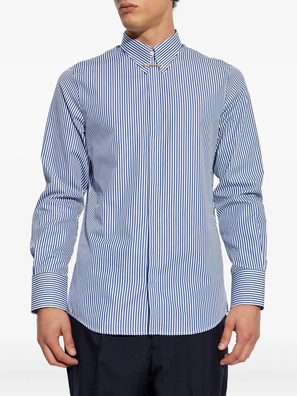 Рубашка Easy Striped с золотистой планкой DSQUARED2, сине-белый — фото 3