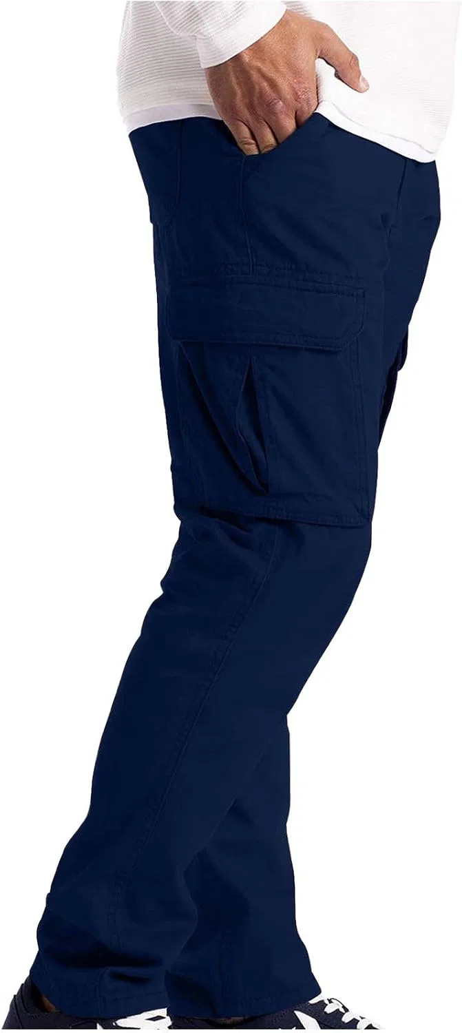 Мужские брюки карго с шестью карманами, Slim Fit, тёмно-синий — фото 3