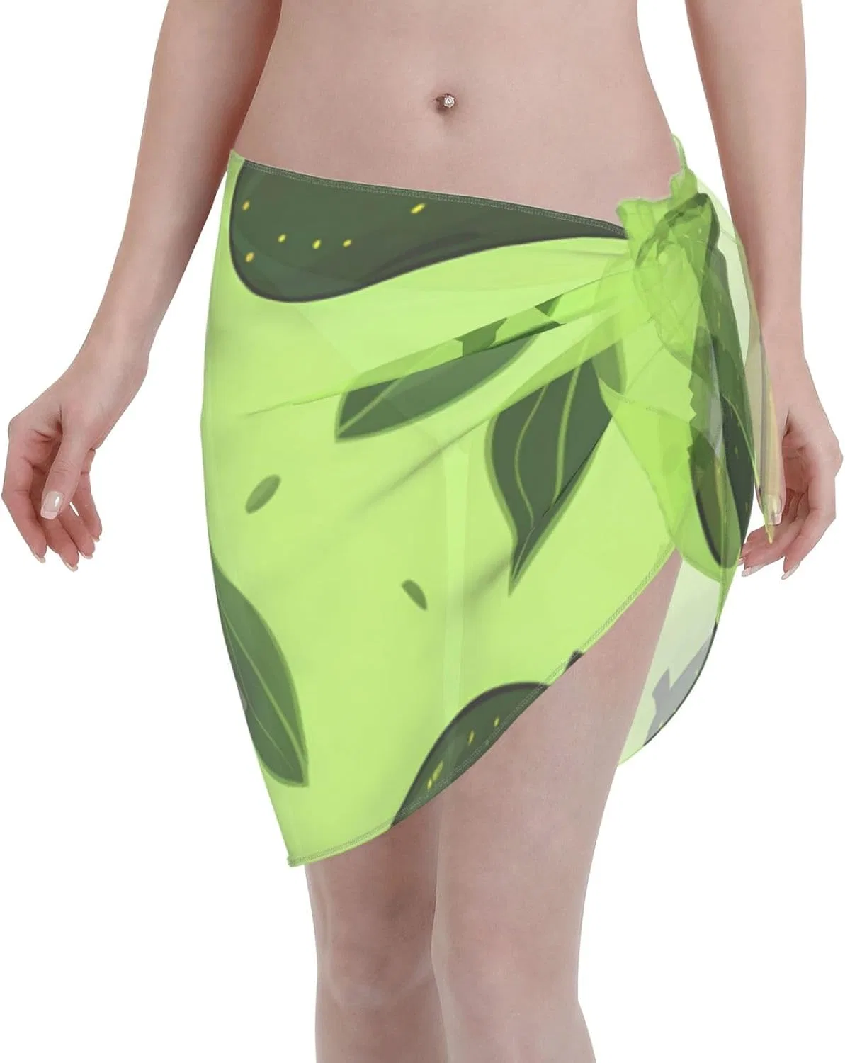 Женский пляжный саронг с пальмовым принтом, Avocado Dark Green
