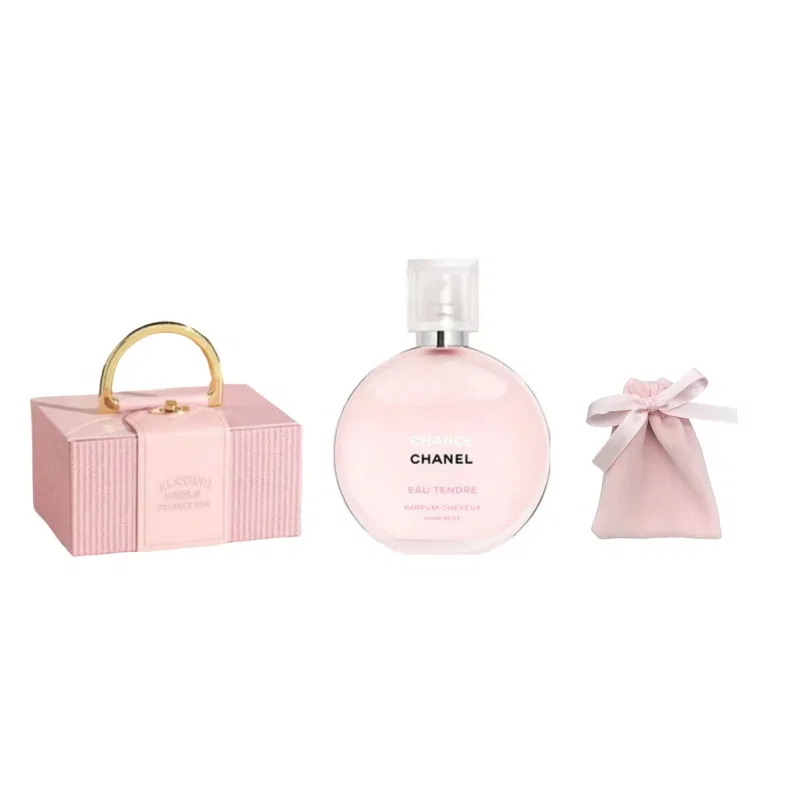 Женский подарочный набор ароматов с сумочкой, Pink Encounter Tender Fragrance Mist 35ml + Cherry Blossom Pink Perfume Bag, CHANEL, Pink
