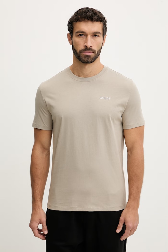

Хлопковая футболка marzio Guess, бежевый