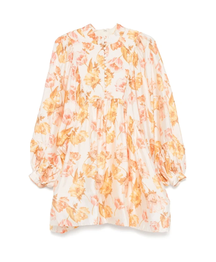 

Бежевое платье с пышными рукавами Malina, мультиколор